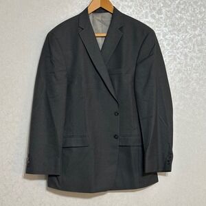 Calvin Klein Suit Jacket Blazer Gray Two Button Notched Label Double Vent 46R‎
